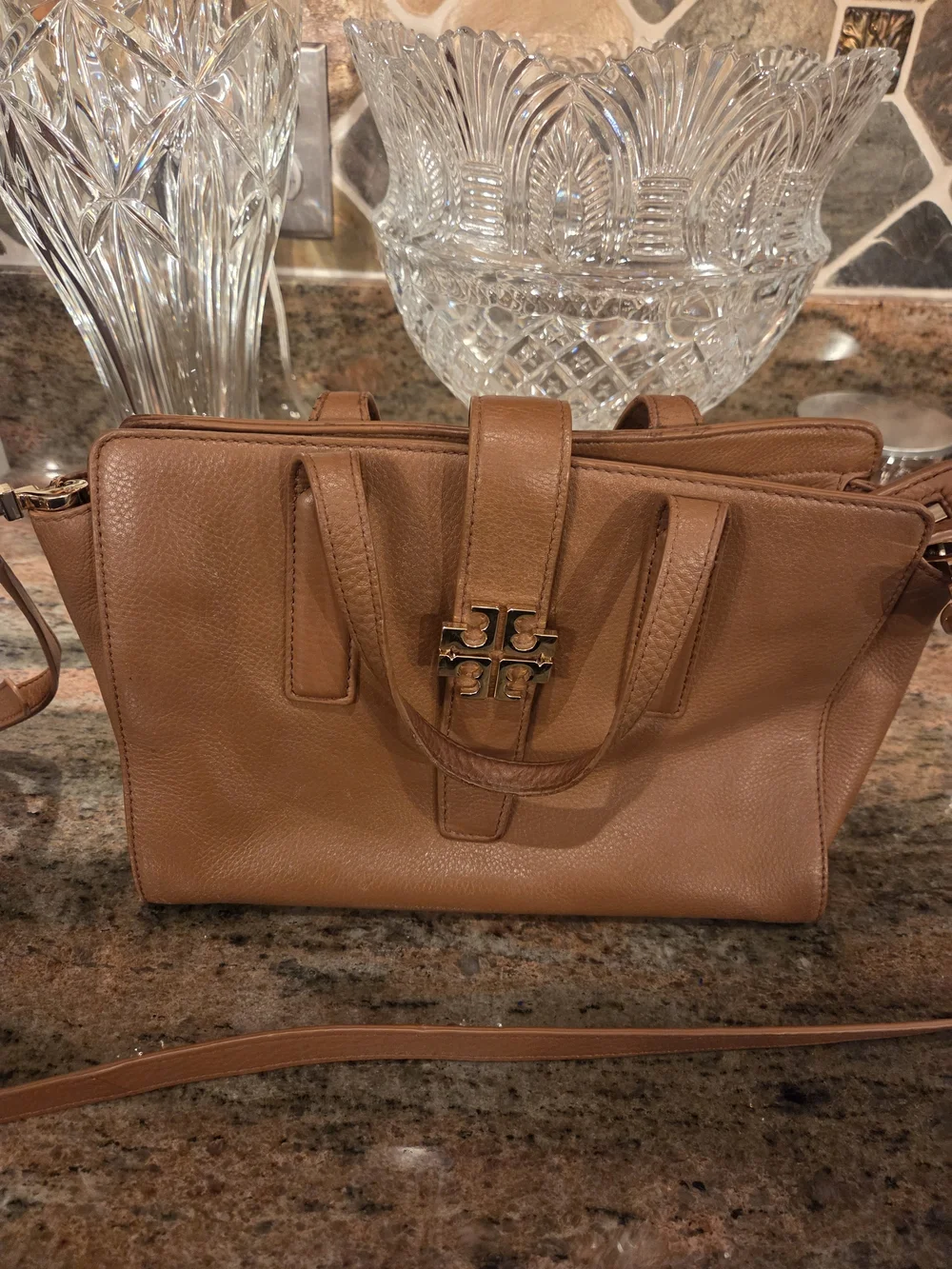 Tory Burch Brown Leather  Satchel